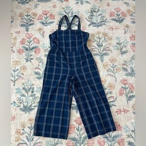 J crew navy and white stripe jumpsuit.